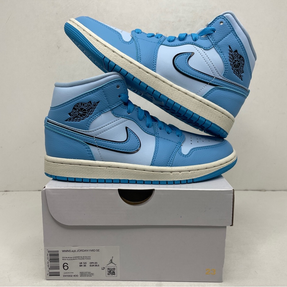 Nike Air Jordan 1 Retro Mid SE WMNS “Ice Blue/Powder Blue” 2023 - Picture 1 of 4